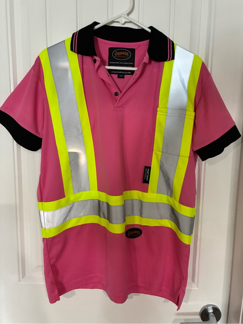 Pioneer Storm Master High-Visibility Pink Polo Shirt with Reflective Stripes